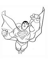 coloriage superman vole poing en avant